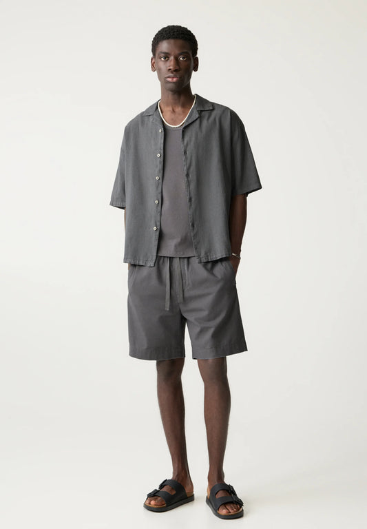 LINEN BLEND - Camicia - dark grey